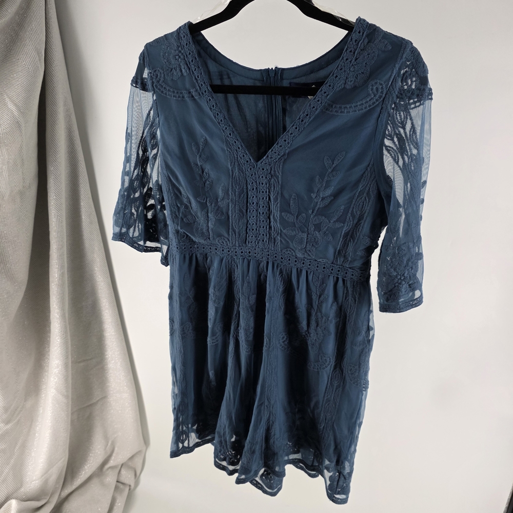 Blue Rain Teal Lace Blouse